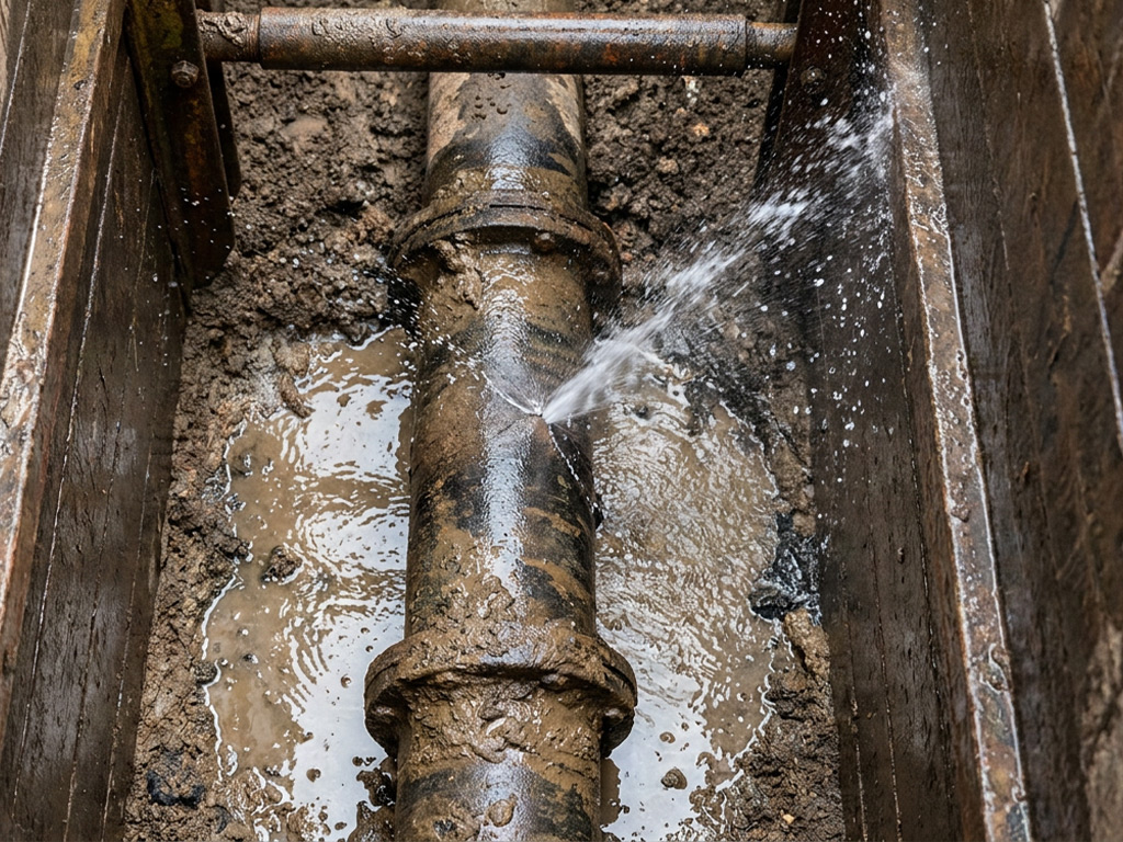 Water leakage from a pipe